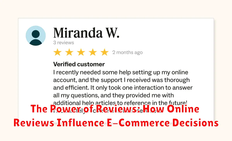 The Power of Reviews: How Online Reviews Influence E-Commerce Decisions